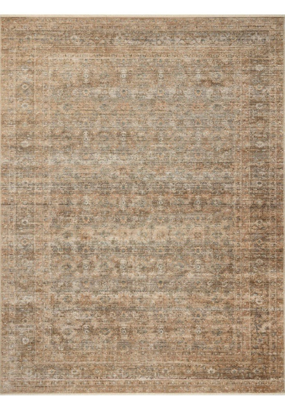 Loloi Amber Lewis Molly Collection Gold/Blue 2'7"X7'9" Low Pile Runner Rug